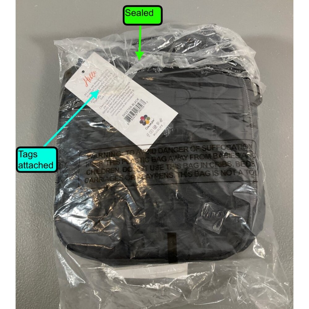 Lug Skeeter RFID Crossbody Bag - Quilted Black, Secure Zipper, ColorJoy Collecti - Picture 4 of 5